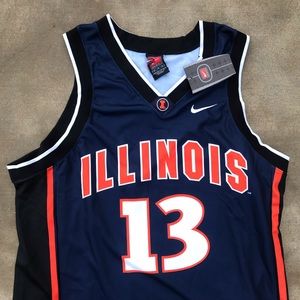 Nike Shirts - Illinois Basketball Jersey Nike Medium #13 College Nike Shirts - Illinois Basketball Jersey Nike Medium #13 College